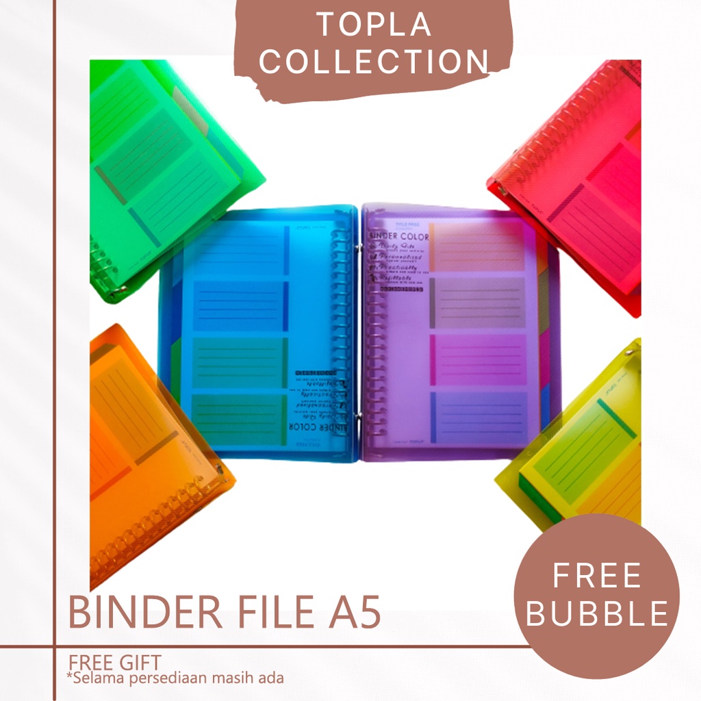 

TOPLA Binder File Note Catatan A5 File 20 Ring Besi Untuk Kuliah Sekolah Kantor