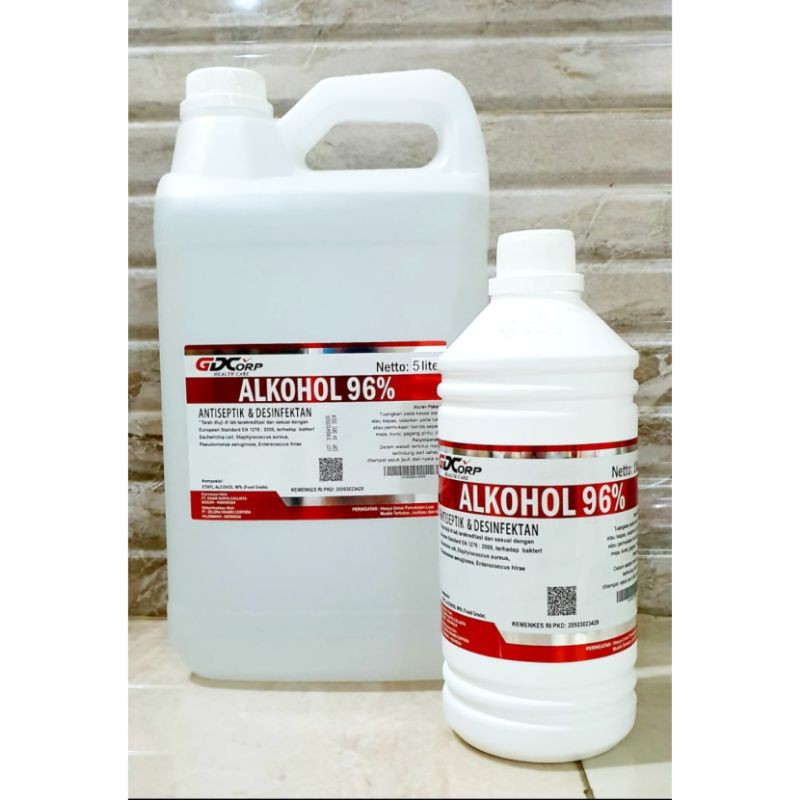 Alkohol  70 %  dan  96% Food Grade 5 liter GDCorp Original sertifikat IPB