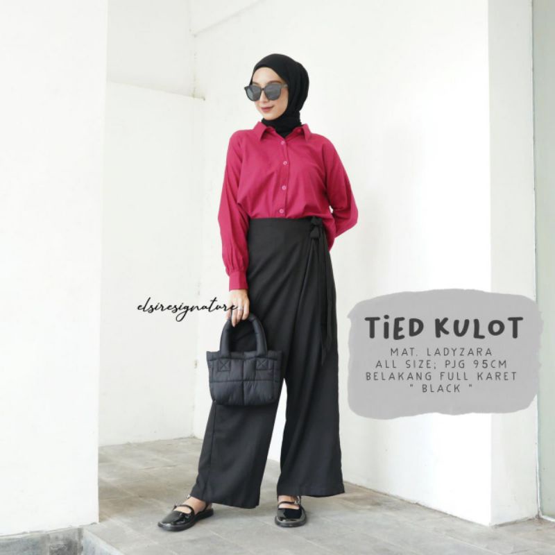 Celana Kulot  Rok 2in1 Bahan Airflow Crinkle Celana Rok Tied Magnolia  Outfit Terbaru Wanita | Outfit Remaja Terbaru Kekinian