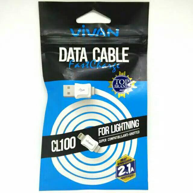 Kabel Data Vivan Lightning CL100 Iphone 5 6 7 8 X Original Vivan