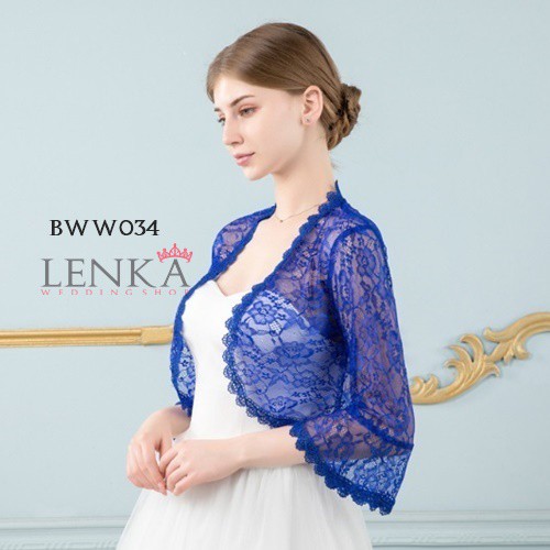 [STOK TERBATAS] LACE BOLERO WEDDING PENGANTIN RENDA BIRU MODERN BWW034