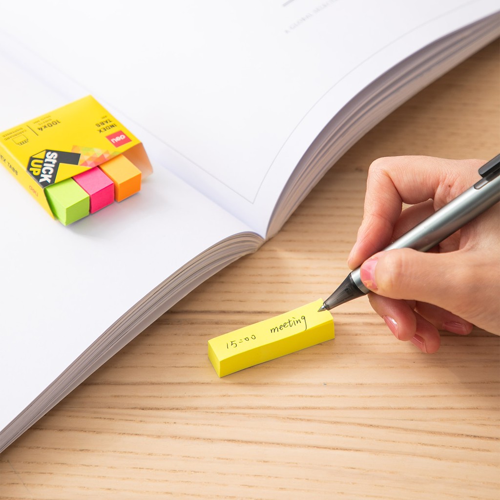Deli Index Tab penanda warna cerah melekat kuat media yang ditempel tetap bersih 100sheet EA11102-7