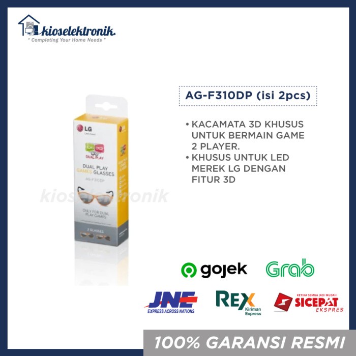COD Kacamata 3D LG Dual Play AG-F310DP (1box = 2pcs)