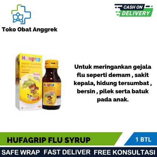HUFAGRIP FLU DAN BATUK/60 ML/OBAT BATUK FLU ANAK/DEMAM/HIDUNG TERSUMBAT/BATUK BERDAHAK/ASLIT KEPALA