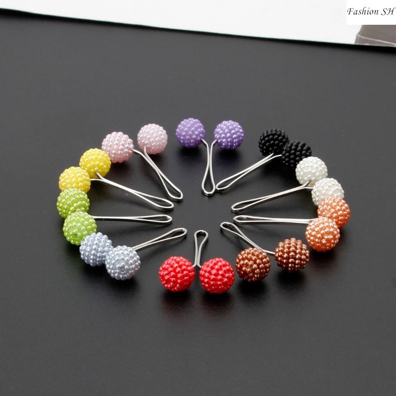 12pcs Bros Pin Bentuk Anggur Warna Campur Untuk Hijab Wanita Muslim M20002