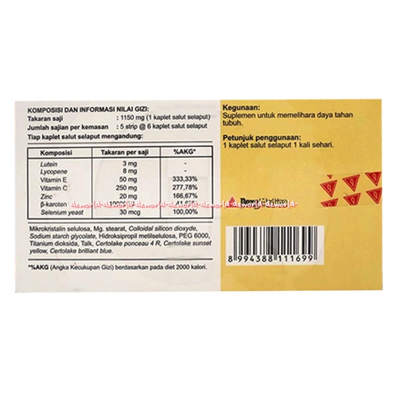 Lycoxy 30kapsul Membantu Memelihara Vitamin C Kaplet Salut Selaput Vit C Licoxi Lycoxi Vit.C