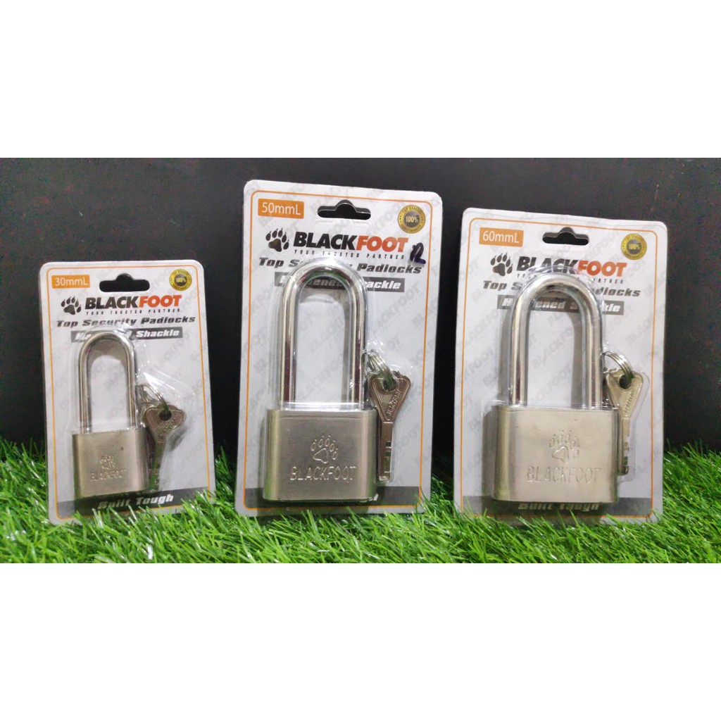 Gembok Leher Panjang Padlock BLACKFOOT 30 50 60 mmL Stainless