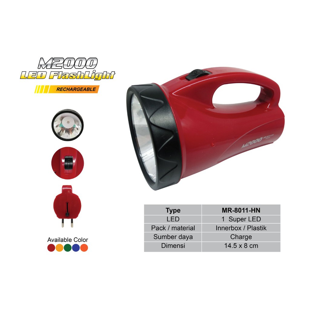 M2000 Senter LED FLASHLIGHT M 2000 MR 8011 HN