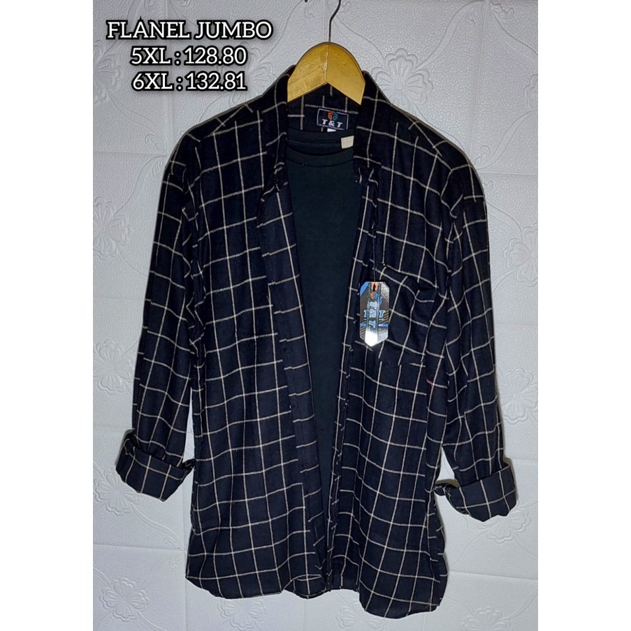 flanel jumbo lengan panjang pria size 5XL-6XL / kemeja flanel lengan panjang jumbo pria