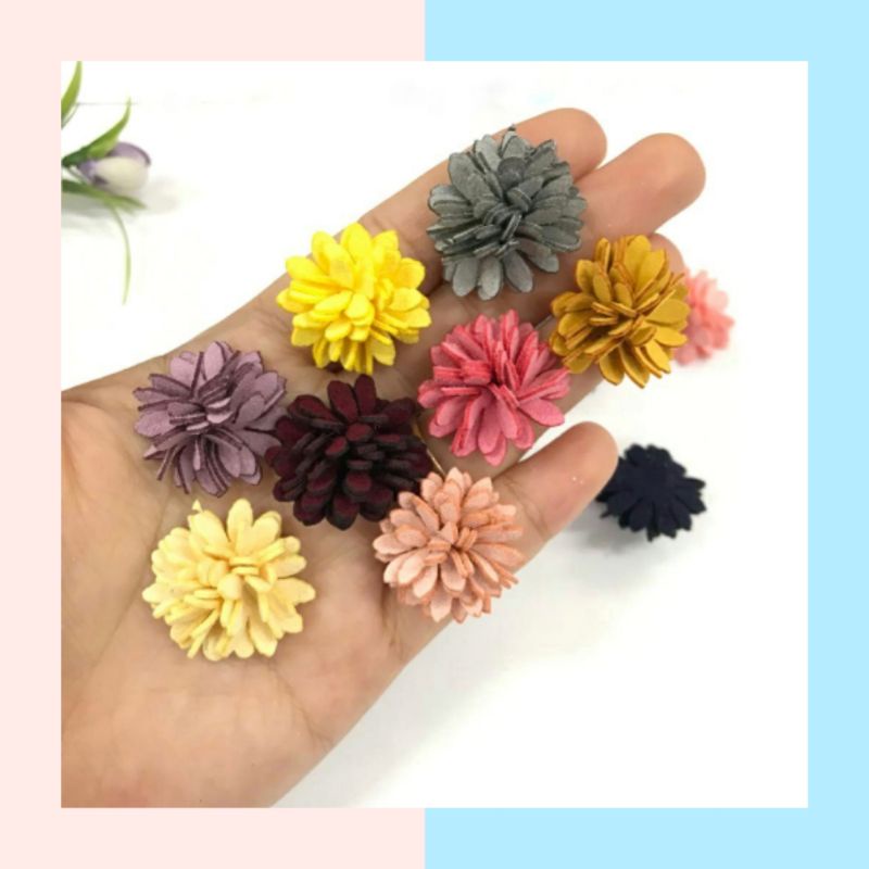 1 BUAH - BUNGA CHRYSANT SUEDE / SUEDE JABRIK / SUEDE DUREN / APLIKASI BUNGA / BUNGA TEMPEL