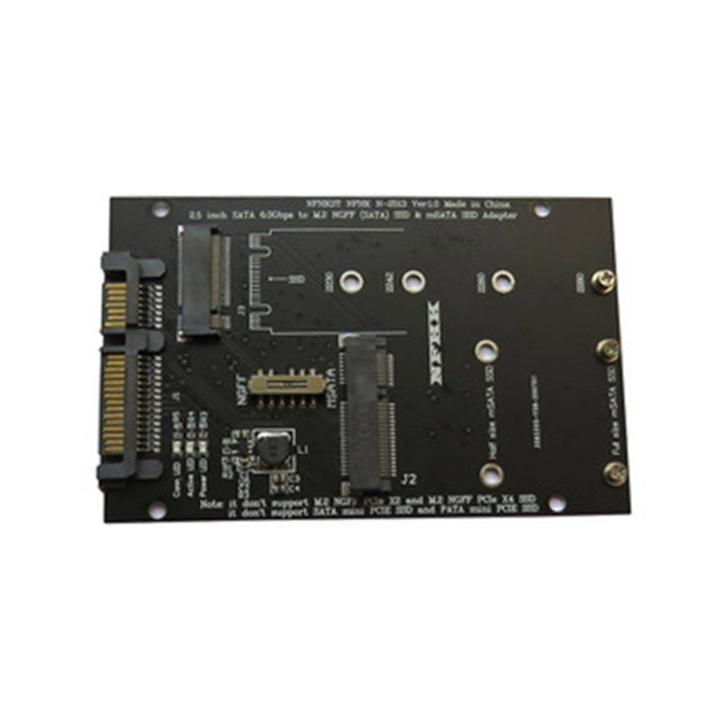 Btsg for M.2 Msata SSD to Adapter Card Board 2in1 2230 2242 2280 Untuk PC Laptop