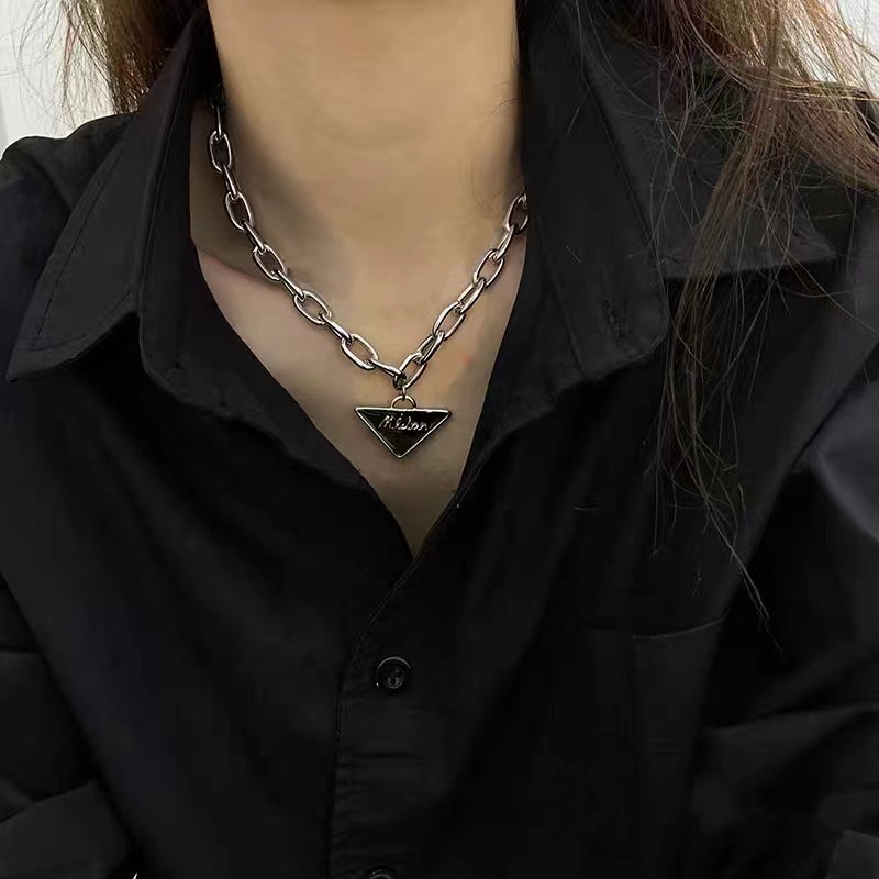 Candy Jewelry Fashion Game Necklace Black Triangle Letter Pendant Necklaces Punk Choker for Women