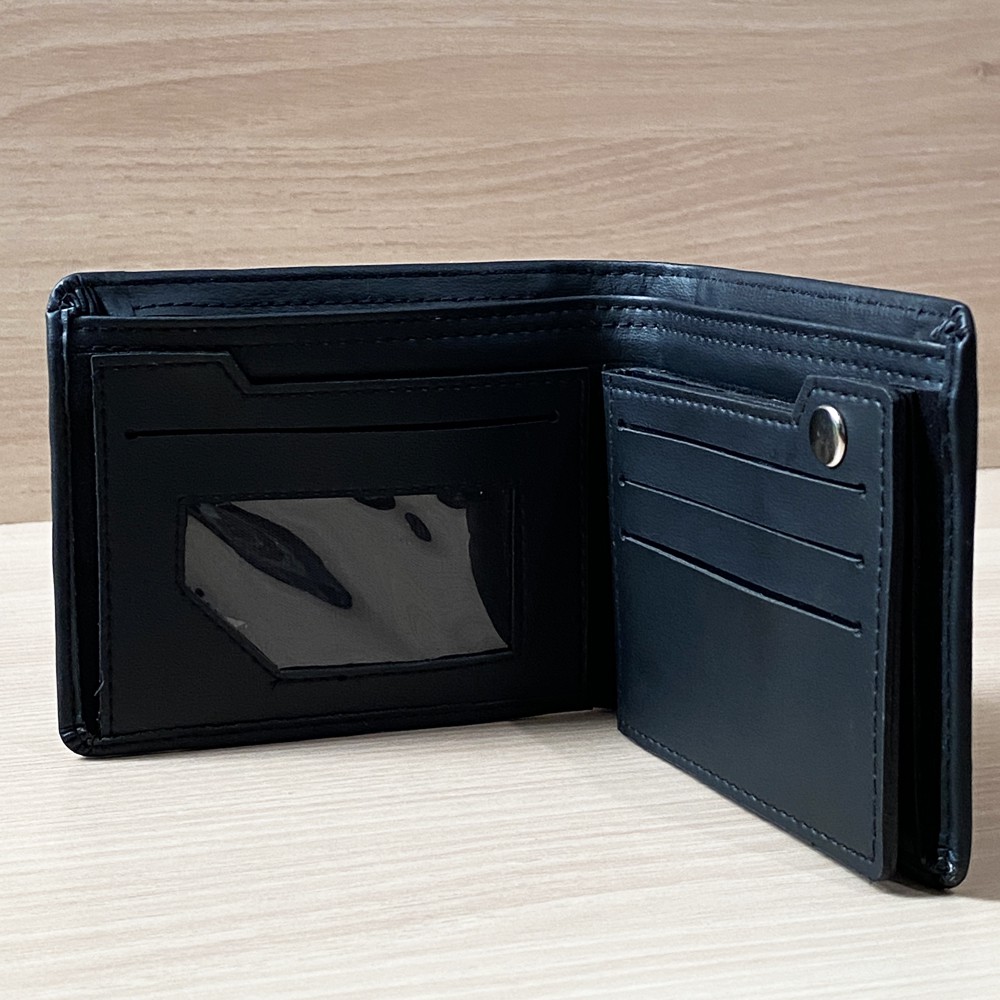 SHOPEE 6.6 SUPER SALE!! Dompet Pria Semi Kulit Ac-201 Dompet Formal Pria Lipat Dua Multifungsi - Black