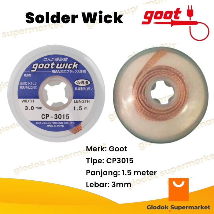 Solder Wick Goot CP3015 Pita Pembersih Timah CP-3015 Original Japan