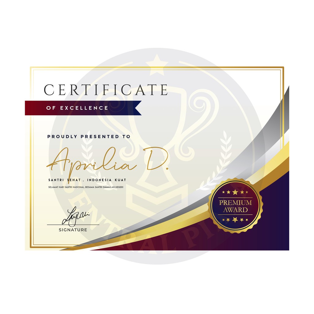 

Kado Hari Santri Murid or Students Day Certificate
