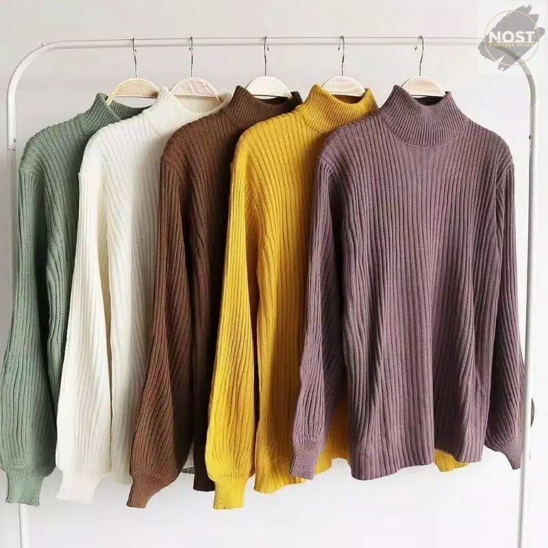 -Nost- Turtleneck Sweater / Turtleneck Rajut Bubble Oversize / Turtleneck Korea