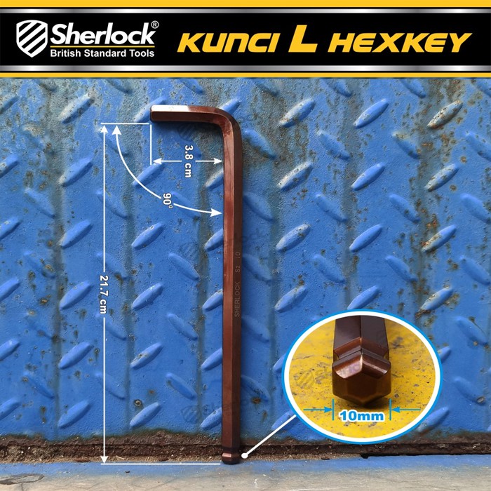 Kunci L Hexkey 10 mm (Heavy Duty) / Sherlock Kunci L Material S2 (1Pcs)