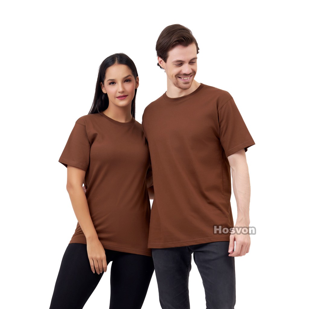 COKLAT Cotton Combed 20s Lengan Pendek (PRIA &amp; WANITA)