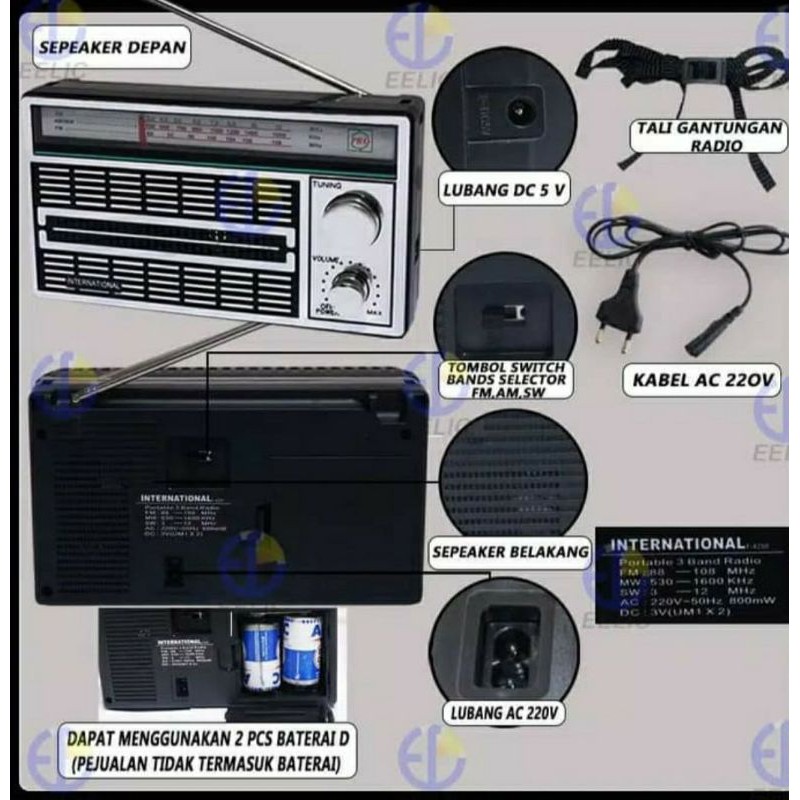 RADIO INTERNASIONAL F4250 /AC DC AM FM SW