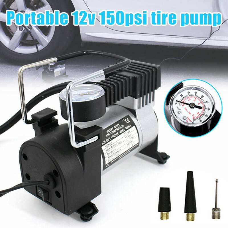 Pompa Ban Air Compressor DC 12V Kabel 2.5 Meter + Pengukur Tekanan pompa ban mobil