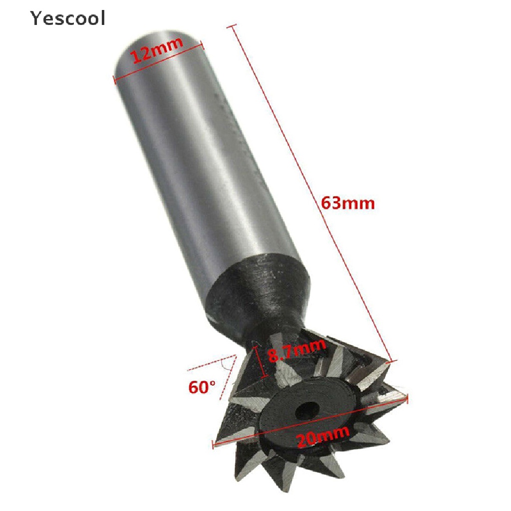 Yescool 20mm 3/4&quot; X 60° / 45° degree HSS dovetail cutter milling high speed steel tool .