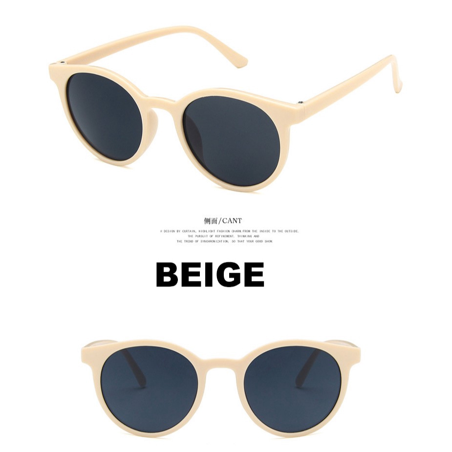 Baru Kedatangan Korea Fashion Putaran Sunglass Wanita / Pria Kacamata Populer Ulzzang Anti UV400