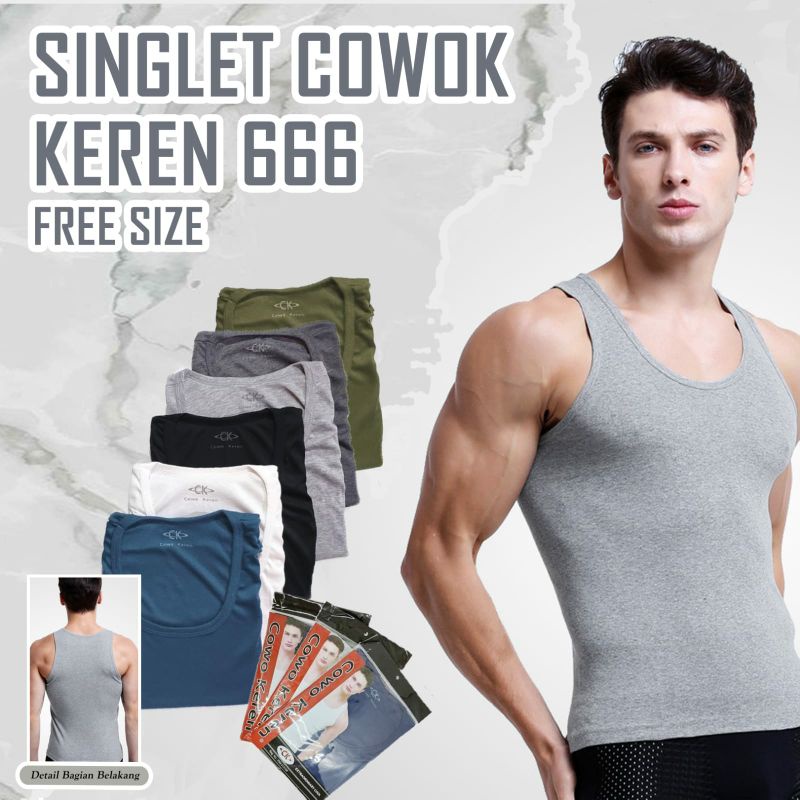 Kaos dalam Pria Kaos Singlet Pria katun singlet cowok