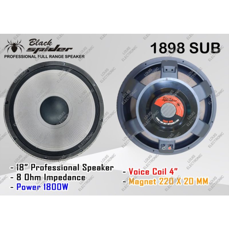 Speaker 18 Inch Black Spider BS 1898 SUB BlackSpider BS1898 SUB