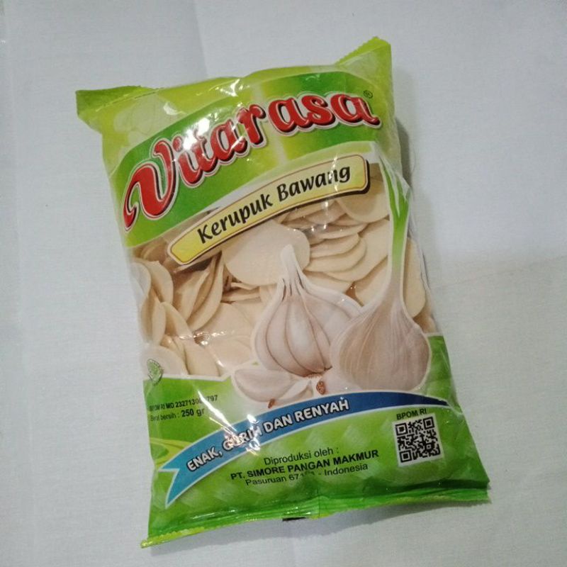 

KERUPUK BAWANG MENTAH VITARASA 250 GRM GURIH RENYAH