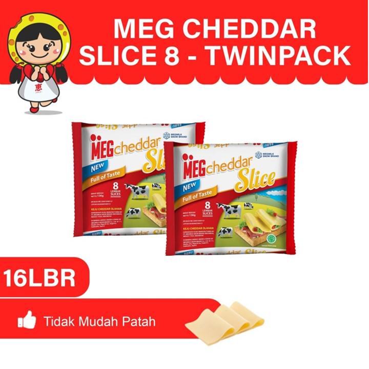 Jual MEG Keju Cheddar Slice 2x8sheets | Shopee Indonesia