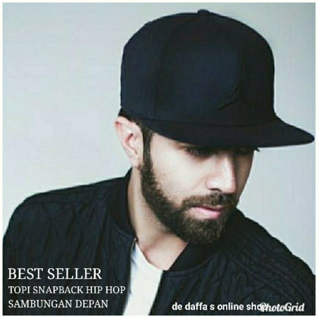 Topi Snapback dewasa Hip Hop Polos Hitam Sambungan depan Rapel distro