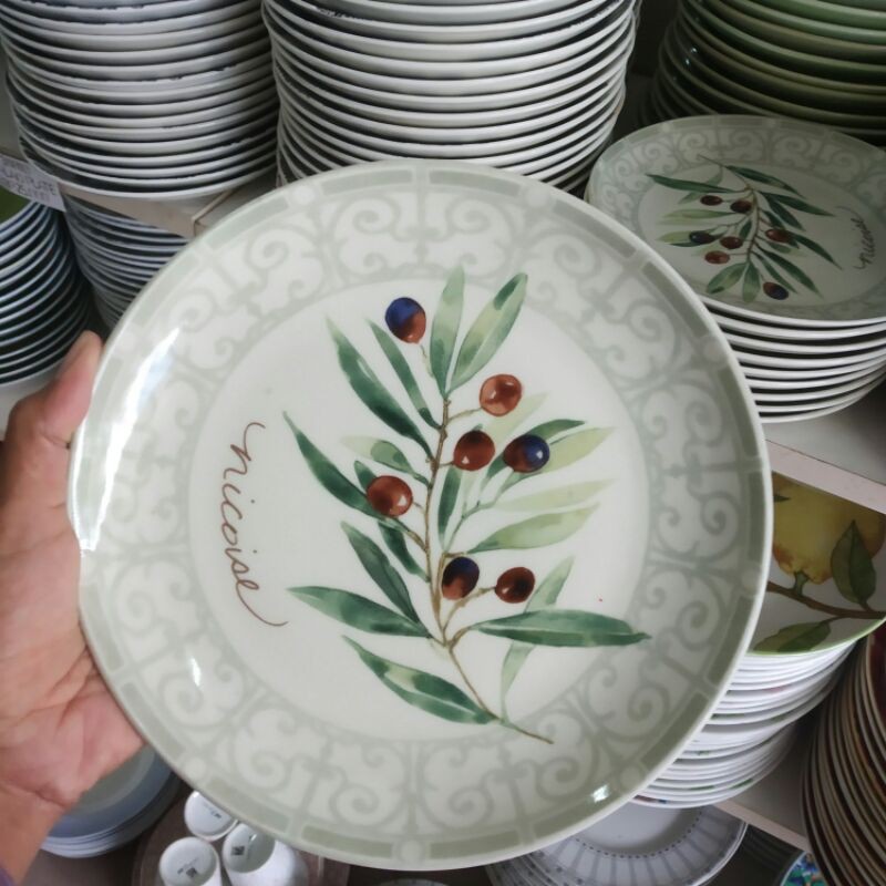NICOISE SALAD PLATE PIRING KERAMIK SANGO MOTIF CANTIK BUAH PAJANGAN HIASAN DINDING GIFT KOLEKSI