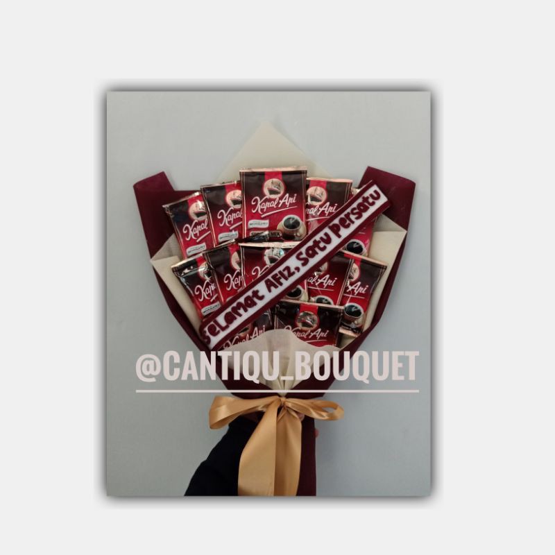 

buket kopi kapal api mix 12 pcs untuk kado wisuda, ultah cowok