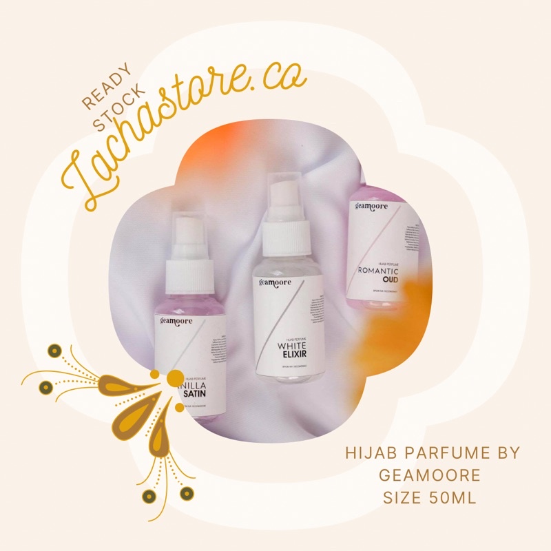 GEAMOORE HIJAB PARFUME WITH SHIMMER SPRAY 50ML / GEAMOORE BODYMIST WITH SHIMMER