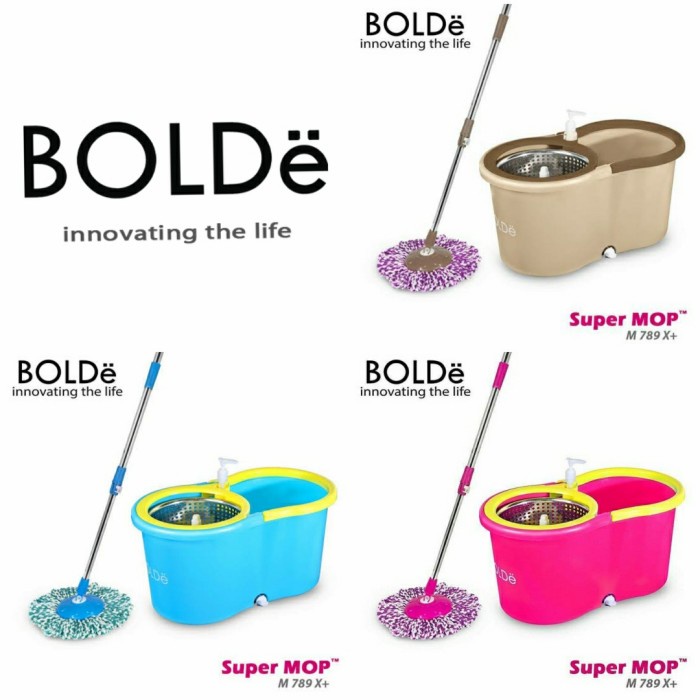 Alat Pel Bolde Bolde Supermop M 789 X+ Putaran Stainless Alat Pel Putar Bolde Mop