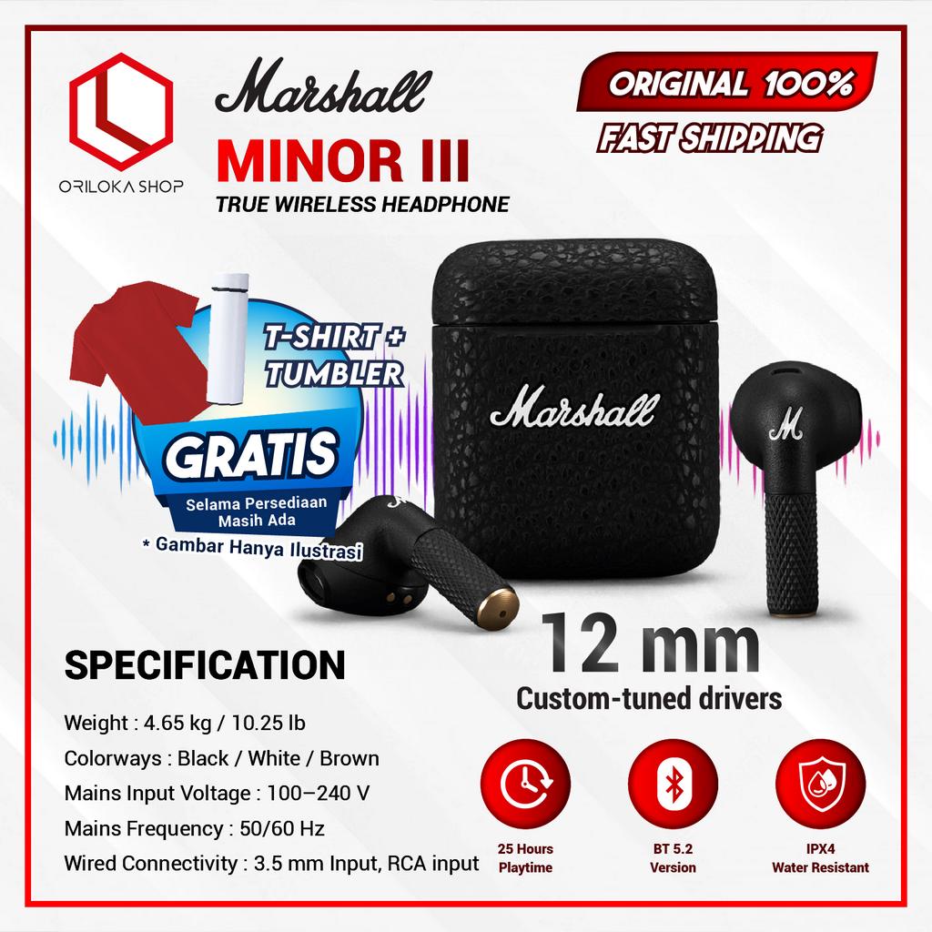 Marshall Minor III / Minor 3 TWS Wireless In Earphone - Garansi Resmi