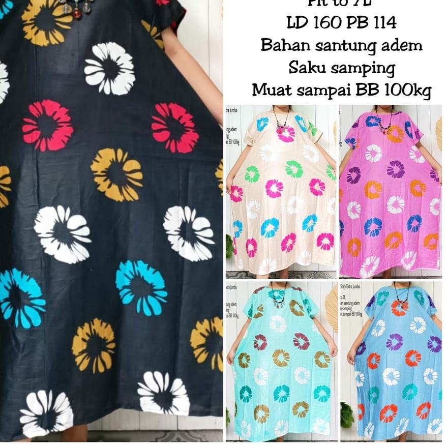 ✭ DASTER WANITA JUMBO LD 150 - 160 / DASTER LENGAN PENDEK JUMBO / DASTER TIDUR BIG SIZE JUMBO /DASTE