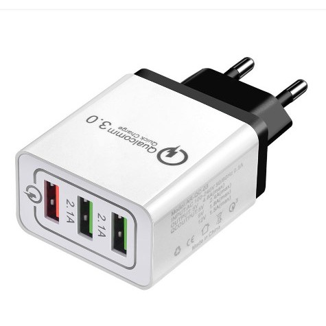 [PORT] - Taffware Charger USB 3 Port Qualcomm QC 3.0 EU Plug - AR-QC-03 - Black