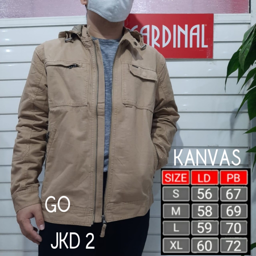 BB JKD CARDINAL JAKET KANVAS Cowok Casual Jaket Pria Outdoor Keren