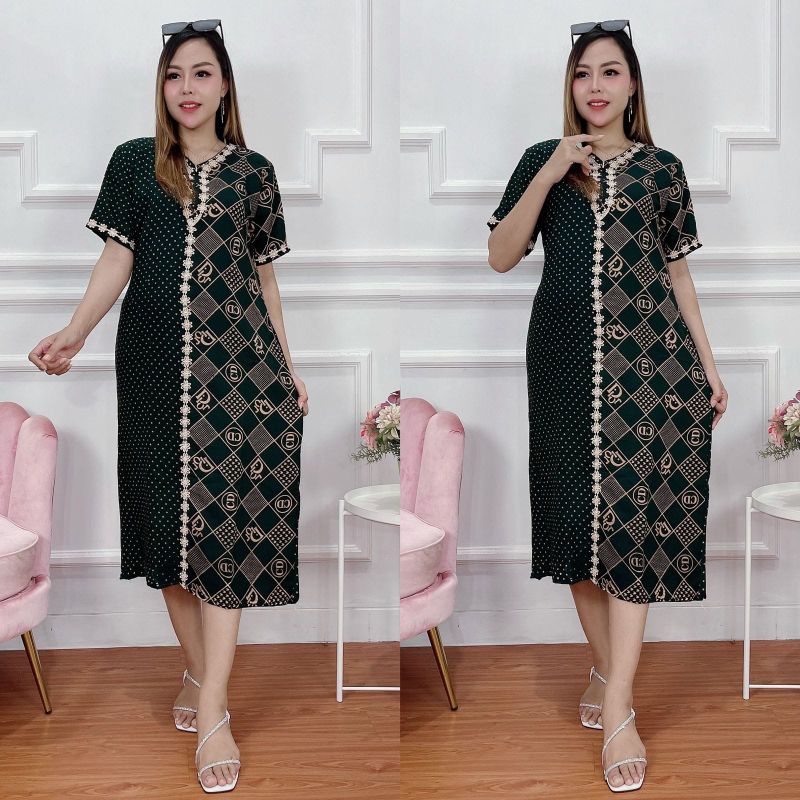 LONGDRES RENDA / DASTER ARAB SABRINA MOTIF RAYON TEBAL BUSUI UKURAN JUMBO FASHION WANITA 2021