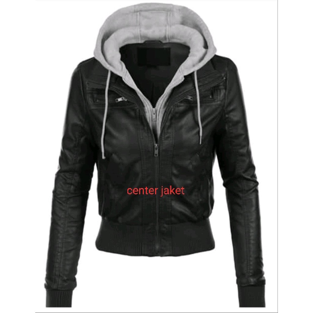 Termurah jaket ggs bomber kulit sintetis hoodie plecee Berkualitas