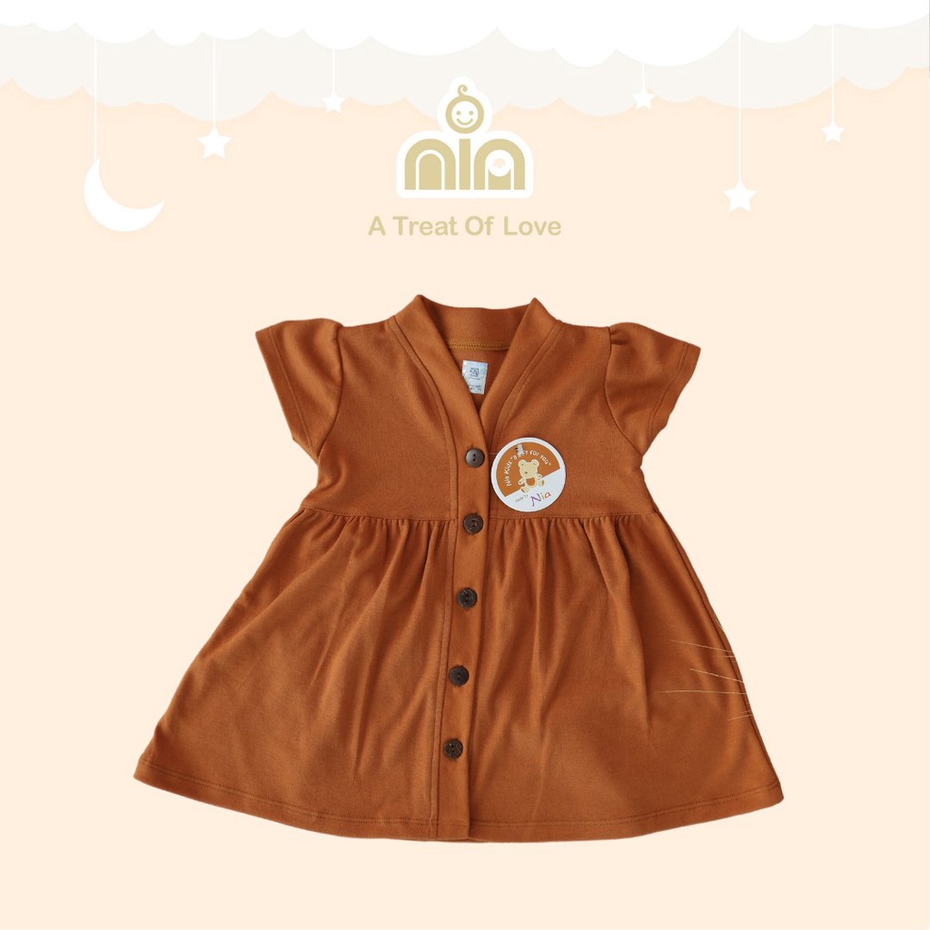 Promo !! PROMO!!! Dress Anak Bayi Polos Nia Rample/Dress Bayi Lucu Murah