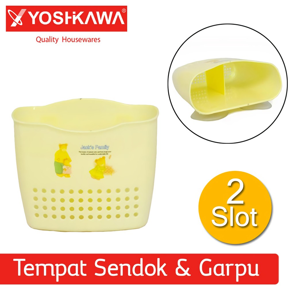 

YOSHIKAWA Tempat Sendok Cutlery Storage Jacks Family EVL-K-59 Kuning