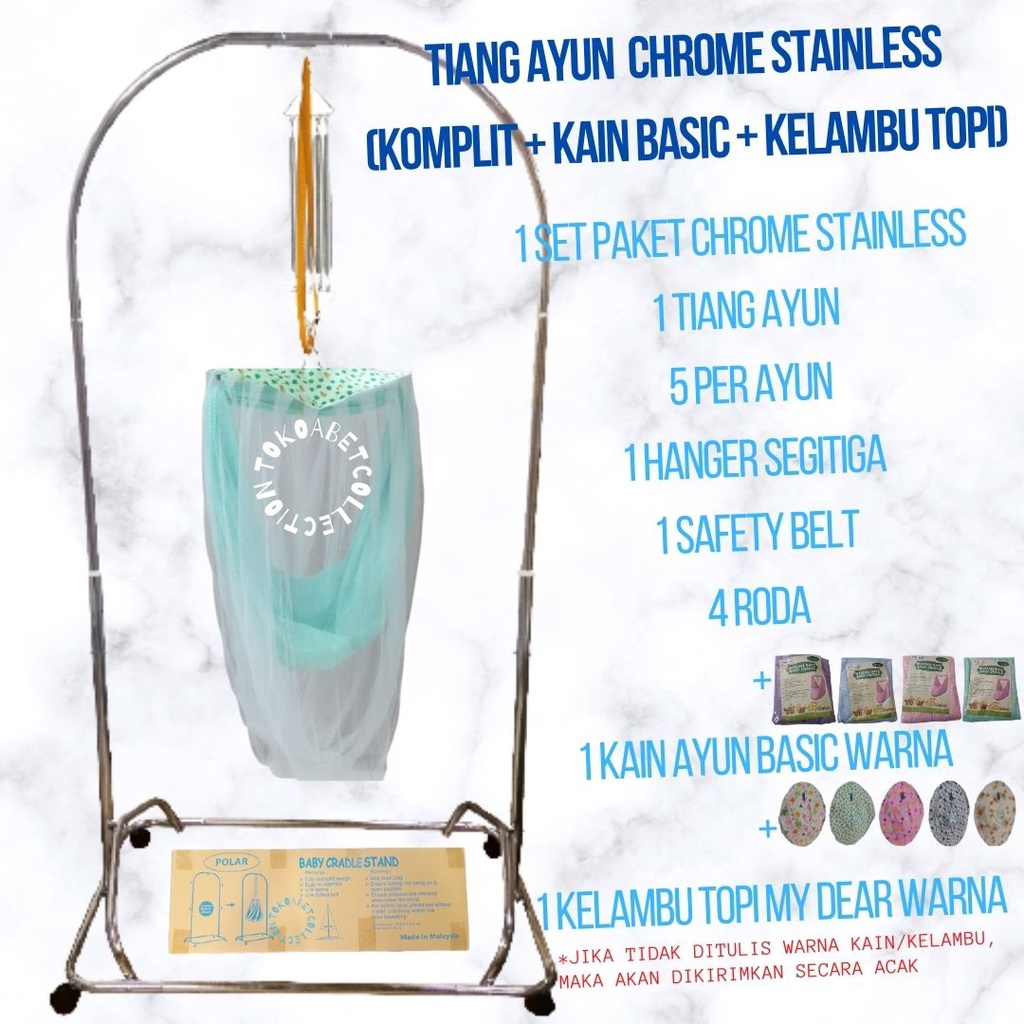 PAKET Ayunan Bayi Manual Portable Polar dan Kain Kelambu Hanger Per #tokoabet