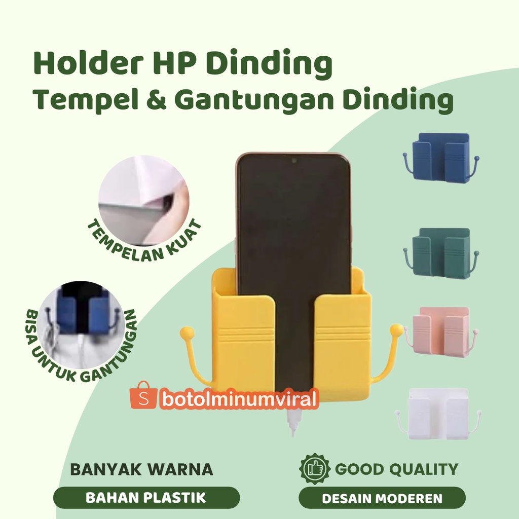 Rak HP Dinding Hanger Holder Charger Tembok Tempat Handphone Remote