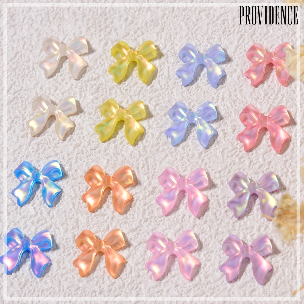 Providence 10Pcs/Set Aurora Effect Nail Bowknot Ornament Ice Penetration Ribbon 3D Bowknot Manicure Glitter Decoration for Female