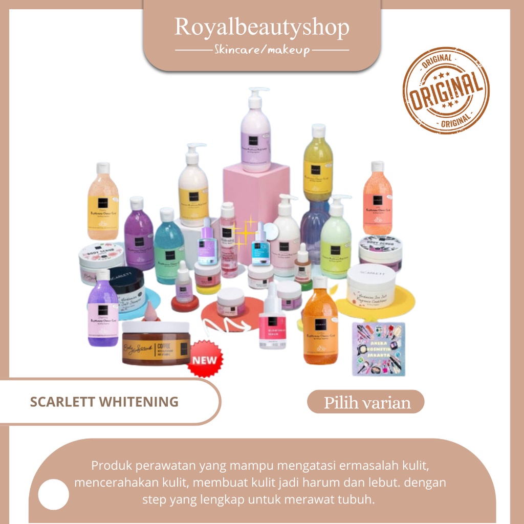 SCARLETT WHITENING PAKET HAND BODY LOTION SCRUB SERUM CREAM BY FELICYA ANGELISTA