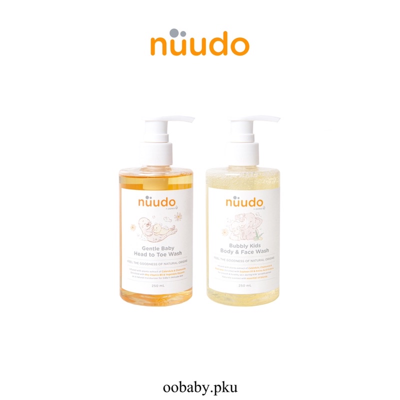 nuudo by Pureco gentle baby head to toe / bubbly kids wash home size 250ml