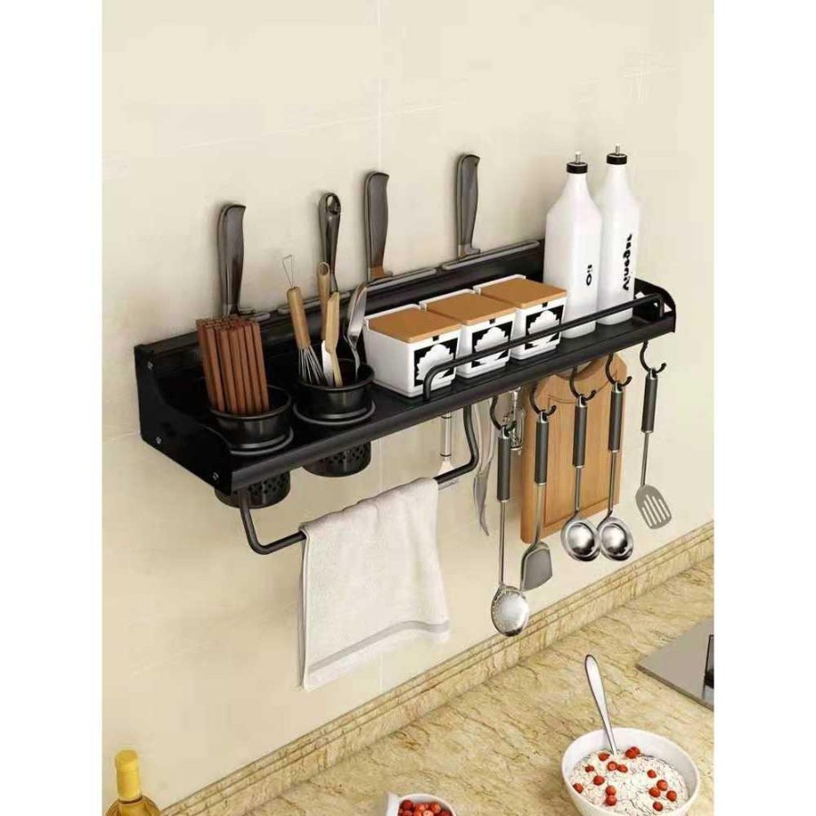 Rak Organizer Dapur Kitchen Storage Rack 57.5cm - G61 - Black