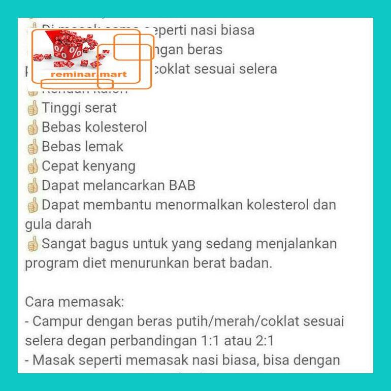 

S0Bers Beras Shirataki 1Kg Untuk Diet Keto / Diabetes Ric0S50B